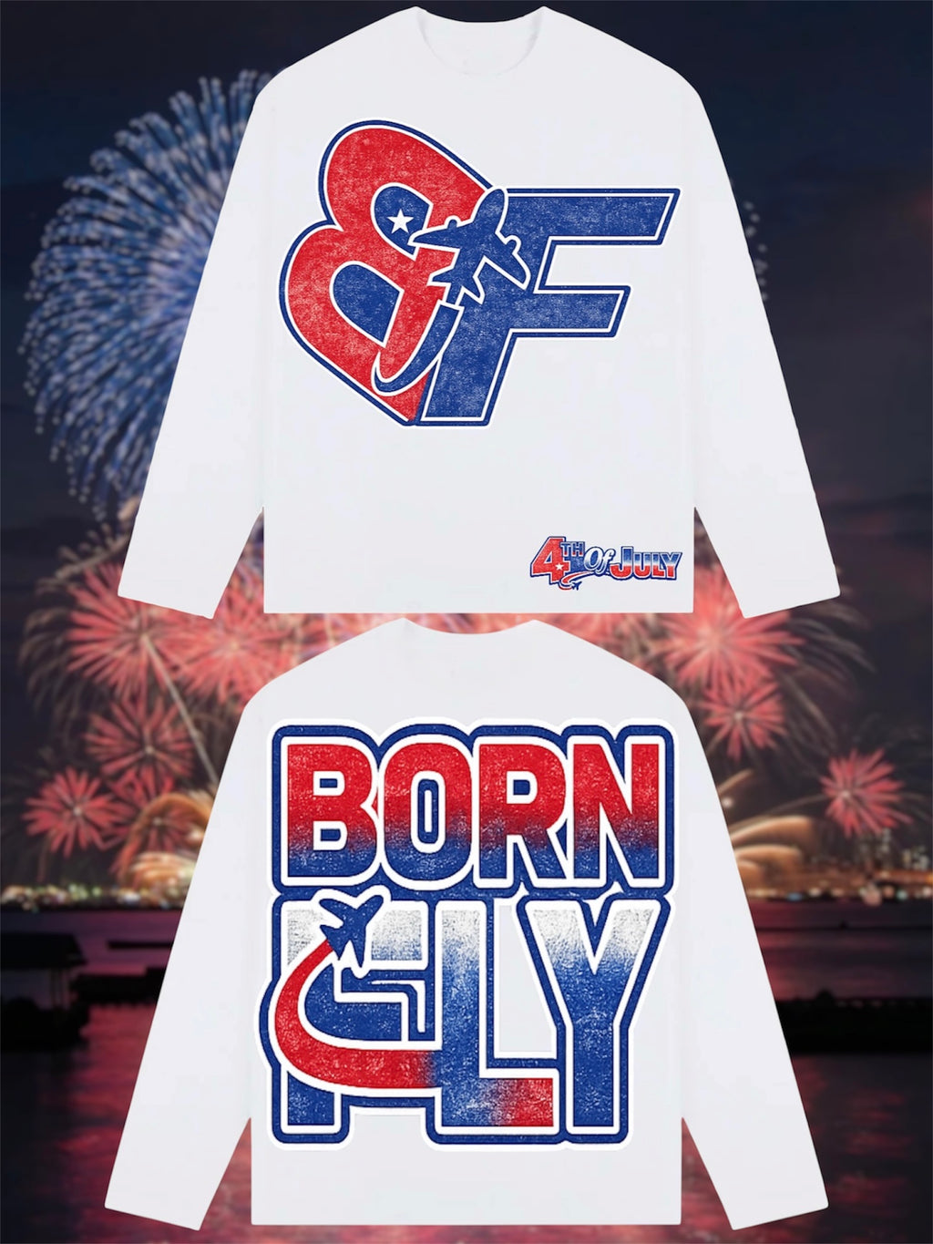 BORNFLY “4th of July” Long Sleeve Tee