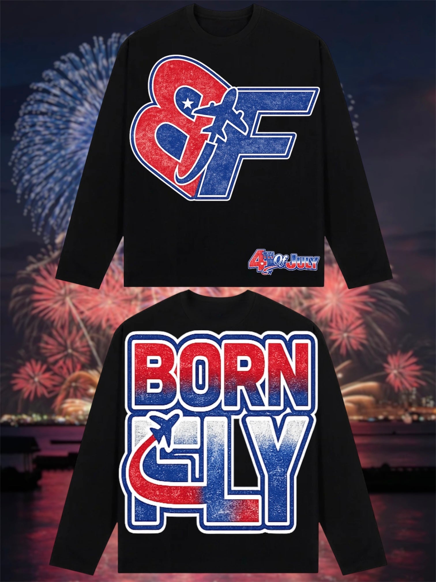 BORNFLY “4th of July” Long Sleeve Tee