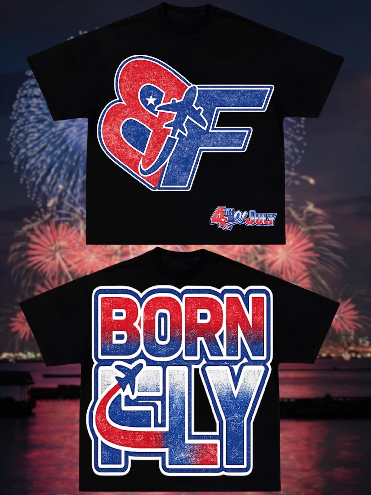 BORNFLY “4th of July” Drop Shoulder Short Sleeve Tees
